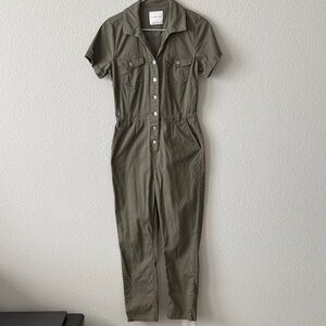 Celebrity Pink Khaki Button-Up Jumpsuit